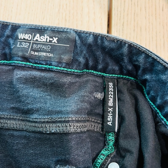 Men's Buffalo David Bitton Ash-X Slim Stretch Jeans Blue Dark Wash Size 40x32 - Picture 7 of 14